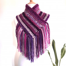 BERRY fringe cowl
